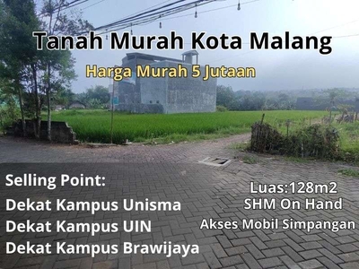 Tanah Strategis Tengah Kota Sebelah Taman Merjosari Malang