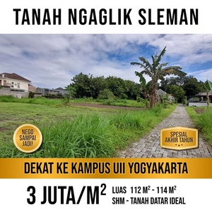 Tanah Yogyakarta 5 menit ke Kampus UII Terpadu Kaliurang Ngaglik Slema