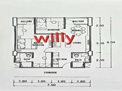 Jual murah unit semi furnish