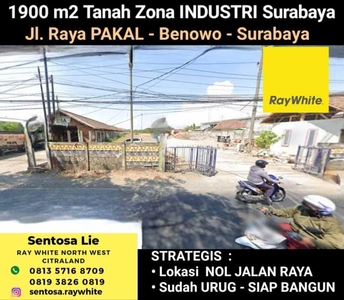 1900 M2 Tanah Industri Jlraya Pakal Surabaya Sudah Urug Siap Bangun