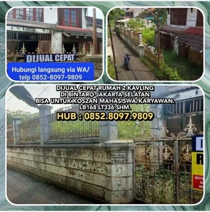 Dijual Cepat Rumah 2 Kavling Di Bintaro Jakarta Selatan Bisa Untuk Kost