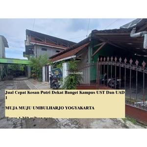 Dijual Kost Putri Dekat Banget Kampus UST Dan UAD 1 LT234 LB200 - Yogyakarta