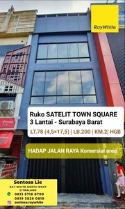 Dijual Ruko Satelit Town Square - Raya Sukomanunggal Surabaya Barat