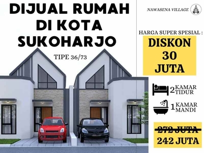 Dijual Rumah 1 Lantai Di Kota Sukoharjo Dekat Bri Toriyo Sukoharjo