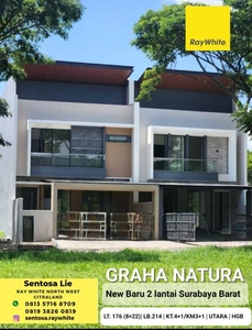 Dijual Rumah Baru Graha Natura Surabaya Barat Dekat Gwalk Citraland