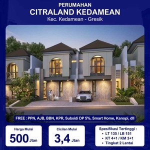 Dijual Rumah Citraland Kedamean Gresik Start 500 Jutaan Smart Home