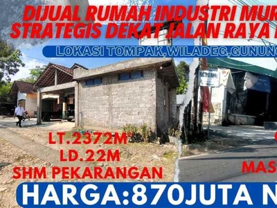 Dijual Rumah Dan Gudang Murah Strategis Dekat Kota Wonosari Gunungkidu