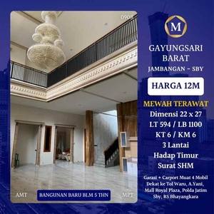 Dijual Rumah Mewah Terawat Gayungsari Barat Surabaya 12m Bangunan Baru