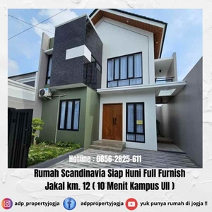 Dijual Rumah Scandinavian Full Furnished Dekat Kampus Uii Jakal Km 12