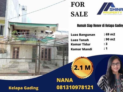 Dijual Rumah Tua Siap Renovasi Di Kelapa Gading Jakarta Utara