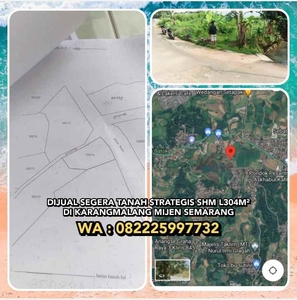 Dijual Segera Tanah Strategis Shm L304m Karangmalang Mijen Semarang