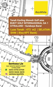 Dijual Tanah Bukit Golf Internasional Citraland Ga 1 - Shm Bisa Kpt