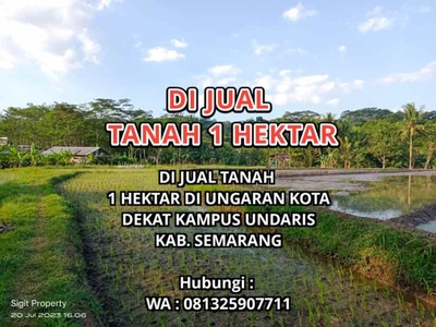 Dijual Tanah Dekat Pusat Kota Ungaran Cocok Untuk Perumahan