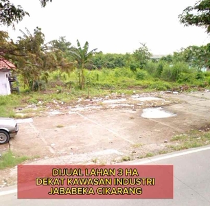 Dijual Tanah Di Cikarang Sebelah Jababeka 3 Hektar Lebar Muka 100mtr