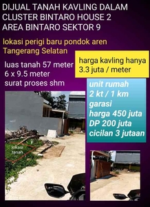Dijual Tanah Kavling Dan Rumah Dalam Cluster Bintaro House 2