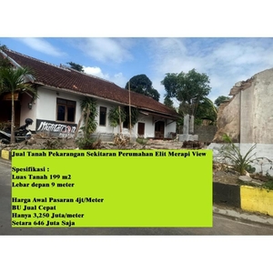 Dijual Tanah Pekarangan Luas 199m2 Sekitaran Perumahan Elit Merapi View - Sleman Yogyakarta