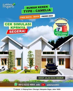 Dipasarkan Rumah Keren Type Camelia Dekat Jalan Raya Alternatif Cibubu