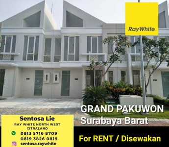 Disewakan Rumah Baru Grand Pakuwon Surabaya Barat Plus Semi Furnished