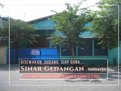 Gudang Disewakan Di Sinar Gedangan Sidoarjo - Strategis Ada Kantor