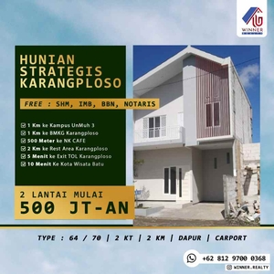 Harga 500 Jt-an Perumahan 2 Lantai Wisata Batu Dan Kampus Umm 3 Malan