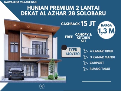 Hunian Premium 2 Lantai Dekat Insan Cendekia Solobaru Sukoharjo