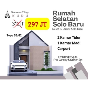 Jual Rumah Baru Mulai Tipe 36 Harga Promo dekat RS Dr. Oen Solo Baru Baki - Sukoharjo Jawa Tengah
