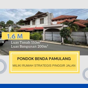 Jual Rumah Bu Murah Lt 153m Shm Pinggir Jl Pondok Benda