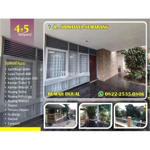 Jual Rumah Murah Luas LT480 LB350 5KT 2KM di Jl Sriwijaya - Semarang Jawa Tengah