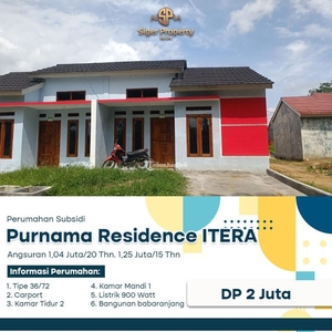 Jual Rumah Subsidi Baru Tipe 36 dekat ITERA - Lampung Selatan