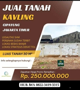 Jual Tanah Kavling Dekat Pintu Tol Cilangkap Jakarta Timur