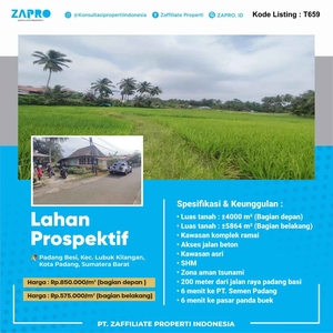 Jual Tanahlahan Kawasan Komplek Ramai