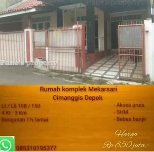 Perumahan Dijual Mekarsari Cimanggis Depok