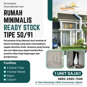 Perumahan Ngawi Minimalis Tipe 5091 Rrady Stock