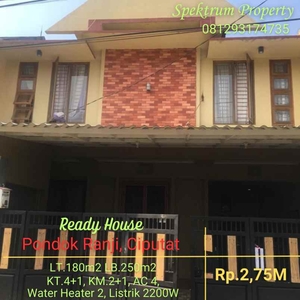 Rumah 2 Lantai Dekat Stasiun Pondok Ranji Ciputat Lt180 Lb250