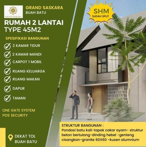Rumah Baru Dijual Buahbatu Bandung Grand Saskara