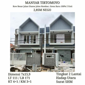 Rumah Baru Gress Manyar Tirtomoyo Surabaya 285m Nego Row Jalan Besar