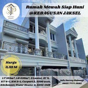 Rumah Baru Siap Huni Ekslusif 3 Lantai Di Kebagusan Jakarta Selatan
