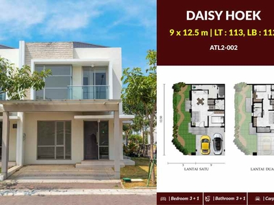 Rumah Baru Siap Huni Pik2 Cluster Atlanta Tipe Daisy 9x125 Hook