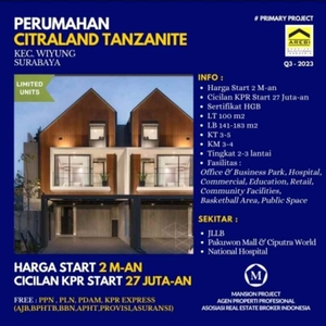 Rumah Citraland Diamond Hill Surabaya Tanzanite Murah Dekat Ptc Kpr