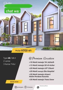 Rumah Cluster 2 Lantai Dekat Jalan Jatisari Jaiasih Bekasi