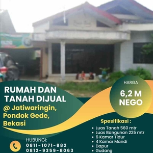 Rumah Dan Tanah Luas Jatiwaringin Pondok Gede Bekasi