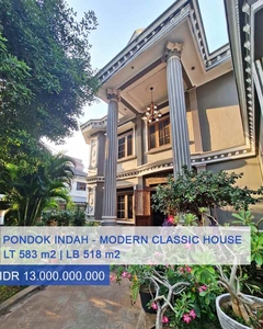 Rumah Desain Modern Classic Dijual Di Jl Arteri Pondok Indah Jaksel