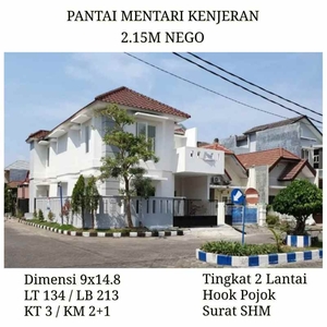 Rumah Hook 2 Lantai Pantai Mentari Kenjeran Surabaya 215m Nego Shm
