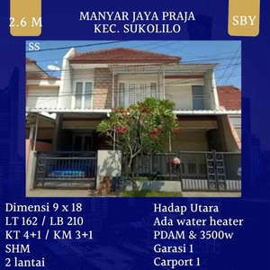 Rumah Manyar Jaya Praja Sukolilo Surabaya Timur Siap Hunu Murah