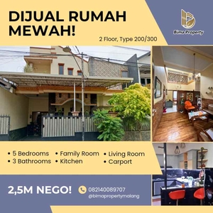 Rumah Mewah 2 Lantai Siap Huni Lowokwaru