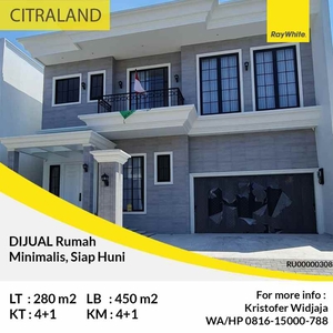 Rumah Mewah Furnish 4 1 Kt International Village Citraland Surabaya