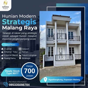 Rumah Mewah Modern 2 Lantai Lokasi Strategis Poros Jalan Raya Kepanjen