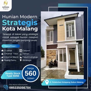 Rumah Modern 2 Lantai Lokasi Strategis Di Klayatan Sukun Malang