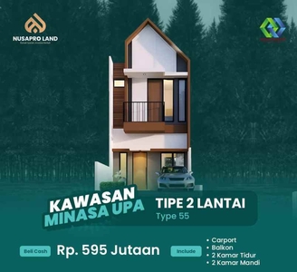 Rumah Scandinavian Murah Makassar 2 Lt Minasa Upa