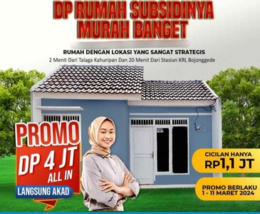 Rumah Subsidi Kemang Promo Dp 4 Juta